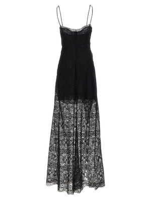 Ermanno Scervino Schwarzes Maxikleid aus Polyester