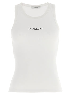 Givenchy Weißes ärmelloses Baumwoll-T-Shirt