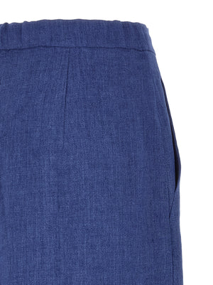 Max Mara Blaue Leinenhose