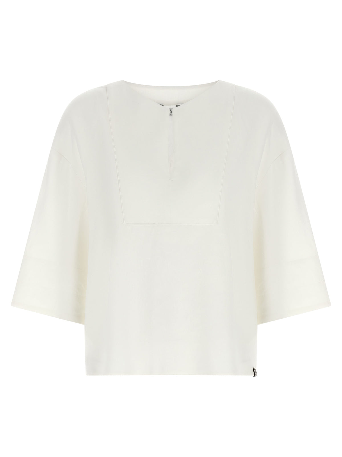Max Mara Weiße Leinenbluse