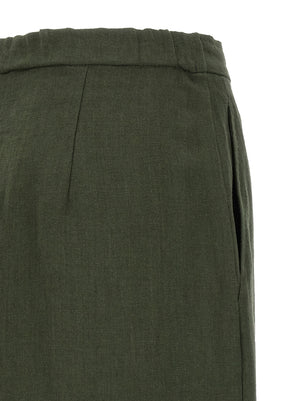 Max Mara Zweifarbige Leinen-Freizeithose