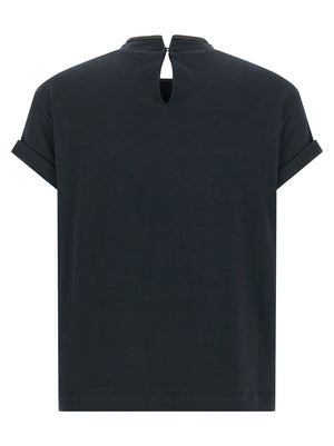 Brunello Cucinelli Blaues Baumwoll-T-Shirt