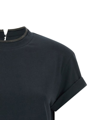 Brunello Cucinelli Blaues Baumwoll-T-Shirt
