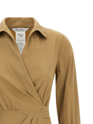 Max Mara Beige Baumwoll-Midikleid