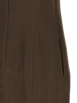 Brunello Cucinelli Kurzes Braunes Viskosekleid