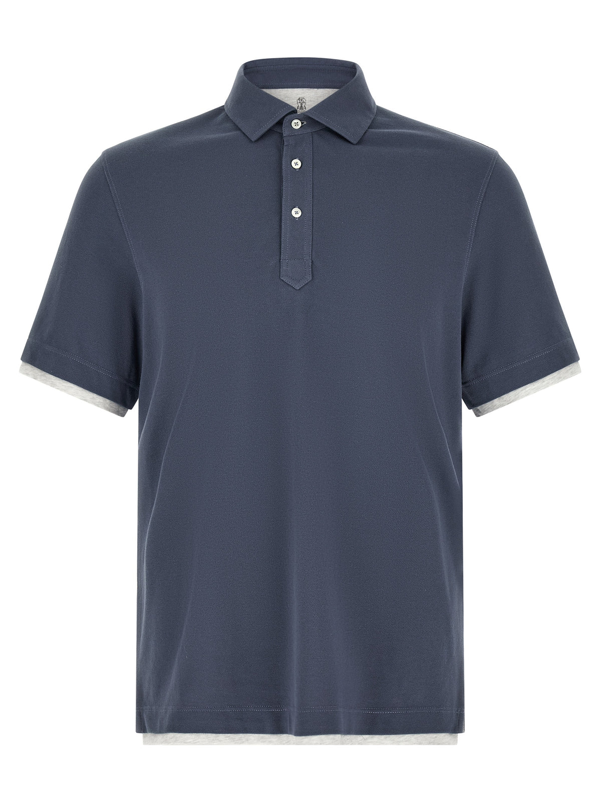 Brunello Cucinelli Blaues Baumwoll-Polohemd