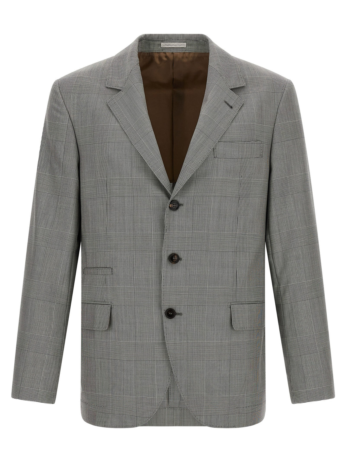 Brunello Cucinelli Grauer Blazer aus reiner Schurwolle