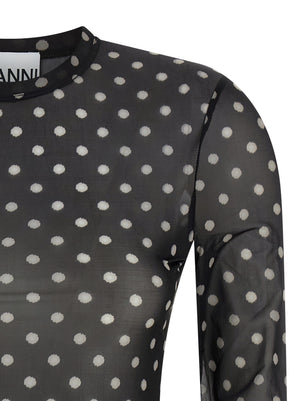 Ganni Schwarzer Polyester-Sweatshirt