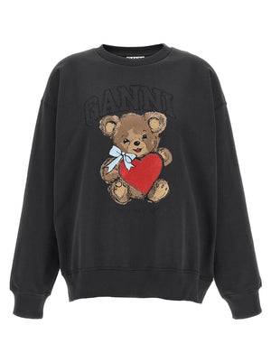 Ganni Schwarzer Bio-Baumwoll-Sweater
