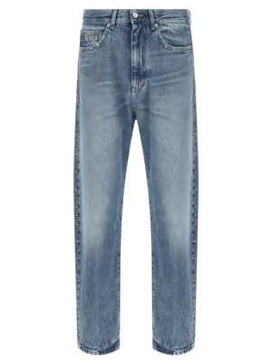 Versace Blaue Jeans aus Baumwolle im geraden Schnitt