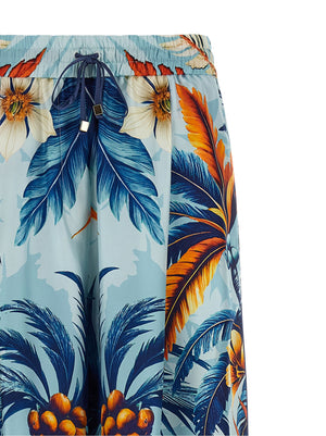 F.R.S. - FOR RESTLESS SLEEPERS Blaue Seidenhose für die Freizeit
