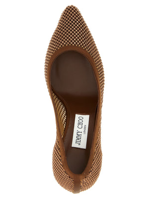 Jimmy Choo Braune Tencel Pumps mit hohem Absatz