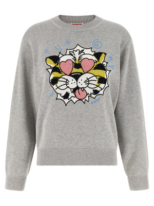 Kenzo Grauer Wollcardigan