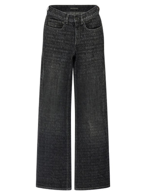 Balenciaga Schwarze Baumwoll-Schlagjeans