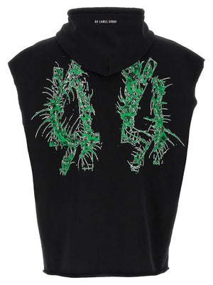 44 Label Group Schwarzer Baumwoll-Sweatshirt