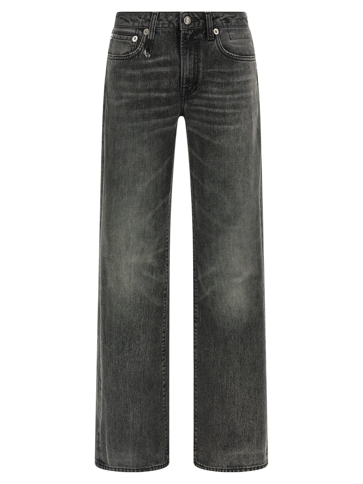 R13 Graue Jeans aus Baumwolle im geraden Schnitt