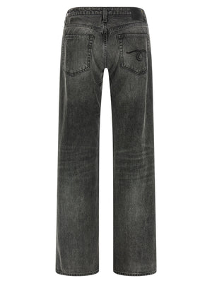 R13 Graue Jeans aus Baumwolle im geraden Schnitt