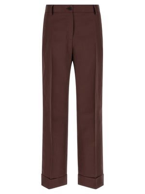 Alberto Biani Braune Viskose-Freizeithose