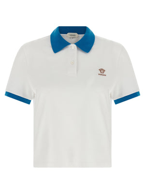Versace Blaues Baumwoll-Polohemd