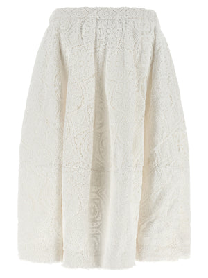 Comme Des Garçons Weißrock aus Baumwolle in Midi-Länge