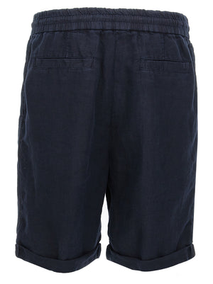 Brunello Cucinelli Blaue Leinen-Bermudashorts