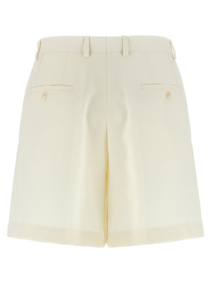 Brioni Weiße Seiden-Bermudashorts
