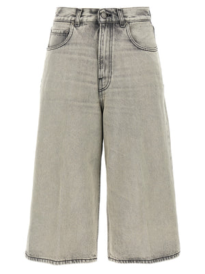 Haikure Weiße Baumwoll-Bermudashorts
