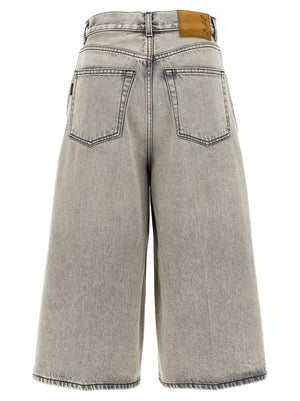 Haikure Weiße Baumwoll-Bermudashorts