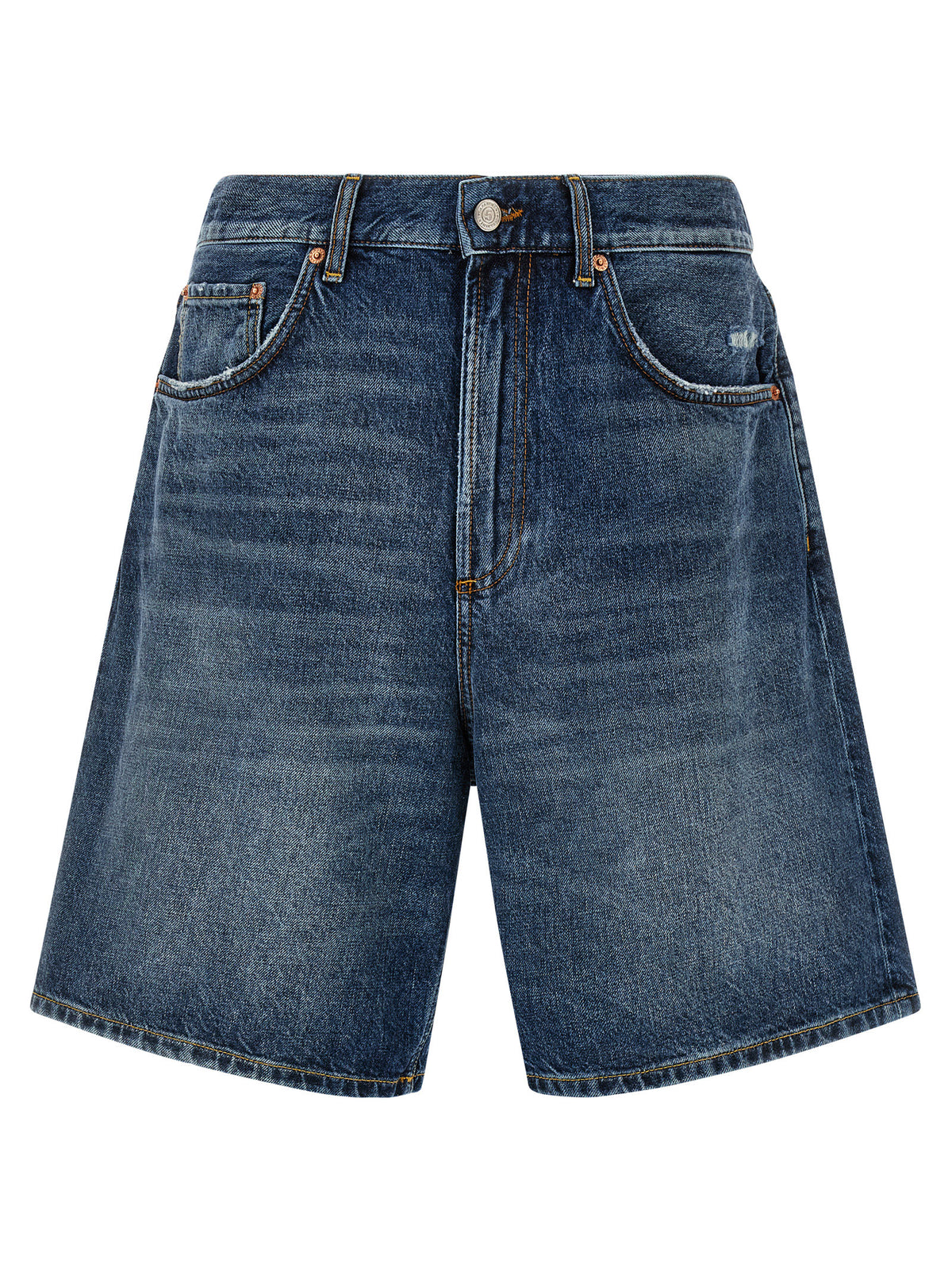 Department 5 Blaue Baumwoll-Bermudashorts