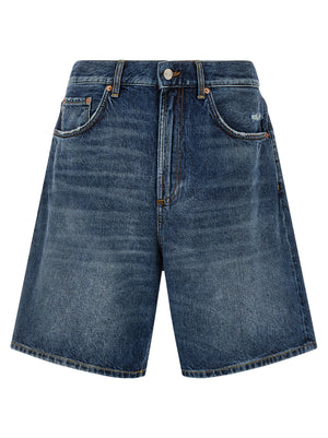 Department 5 Blaue Baumwoll-Bermudashorts