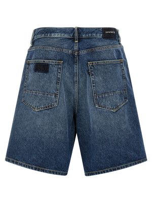 Department 5 Blaue Baumwoll-Bermudashorts
