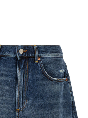 Department 5 Blaue Baumwoll-Bermudashorts