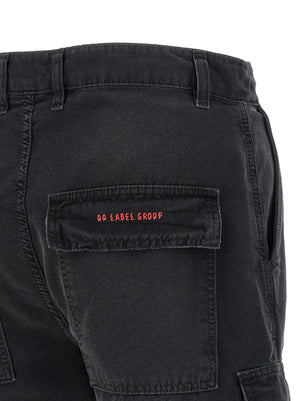 44 Label Group Schwarze Baumwoll-Bermudashorts