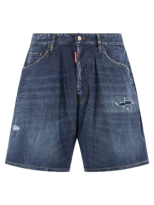 Dsquared² Blaue Baumwoll-Bermudashorts