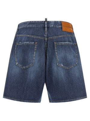 Dsquared² Blaue Baumwoll-Bermudashorts