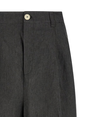 Jacquemus Graue Leinen-Bermudashorts