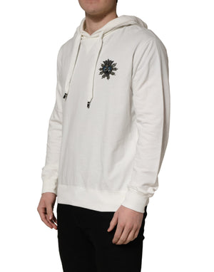 Dolce & Gabbana Weißes Baumwoll-Sweatshirt mit Kapuze Pullover