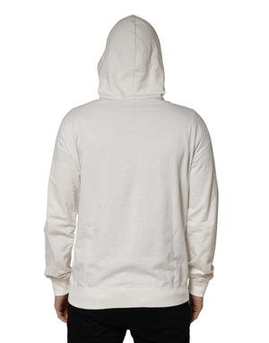 Dolce & Gabbana Weißes Baumwoll-Sweatshirt mit Kapuze Pullover