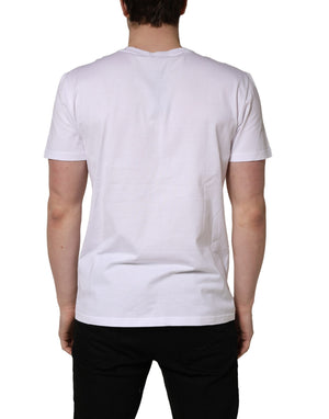 Dolce & Gabbana Weißes DG Logo Print Herren T-Shirt mit kurzen Ärmeln