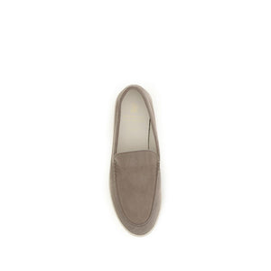 Brunello Cucinelli Graue Kalbsleder Bos Taurus Slipper-Loafer