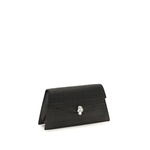 Alexander McQueen Schwarze Bos Taurus Kalbsleder Schultertasche