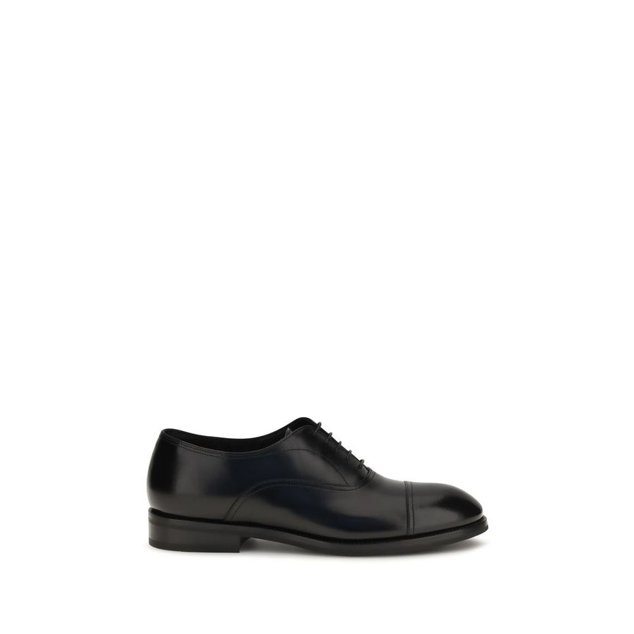 Santoni Schwarze Kalbsleder Bos Taurus Oxfords und Derbys