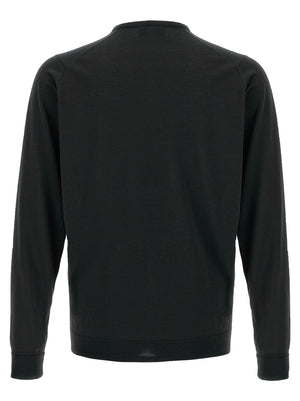 JOHN SMEDLEY Schwarzer Cardigan aus Merinowolle