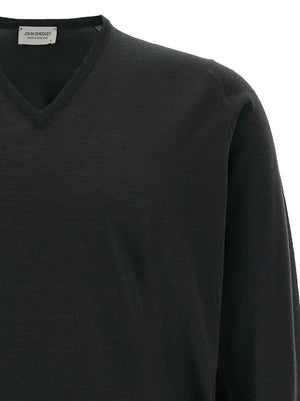 JOHN SMEDLEY Schwarzer Cardigan aus Merinowolle