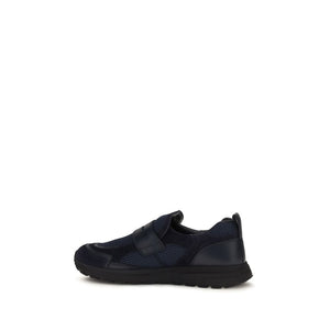 Prada Blaue Kalbsleder Bos Taurus Sportschuhe