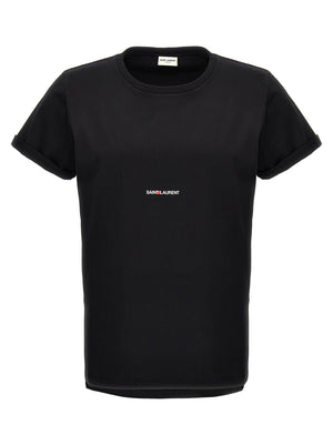 Saint Laurent Schwarzes Baumwoll-T-Shirt