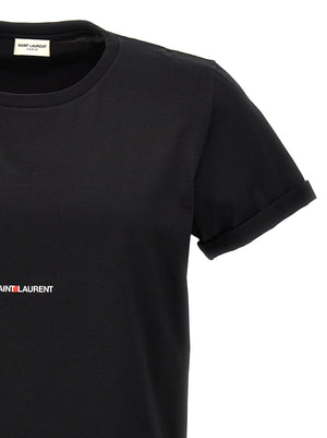 Saint Laurent Schwarzes Baumwoll-T-Shirt
