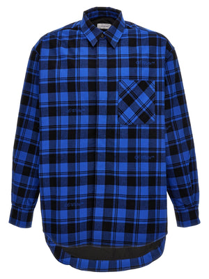 Off-White Blaues Baumwollhemd