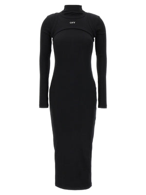 Off-White Schwarzes Baumwoll-Midikleid