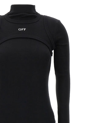 Off-White Schwarzes Baumwoll-Midikleid